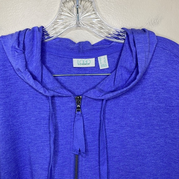 LOGO by Lori Goldstein Tiered Hoodie QVC A351642 Zip Front Comfortable Large - Picture 3 of 13